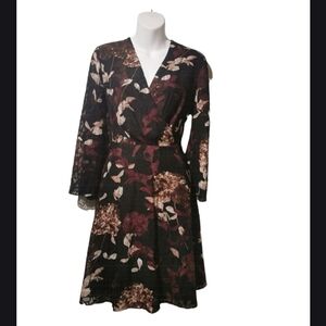 Ivanka Trump small floral sheer sleeve dress